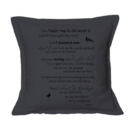 Ons Vader Gebed - Christian Cushion Cover (Charcoal)