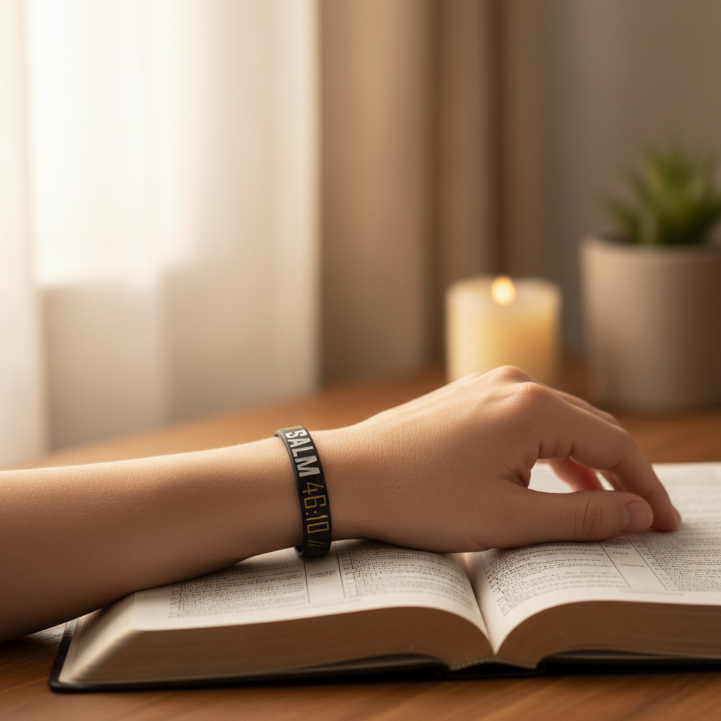 Psalm 46:10 - Silicone Bands (Black)