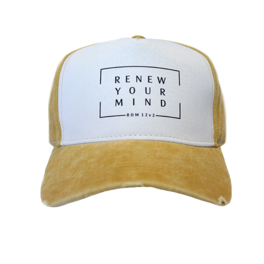 Renew your mind - Christian Cap - (Mustard & Stone)