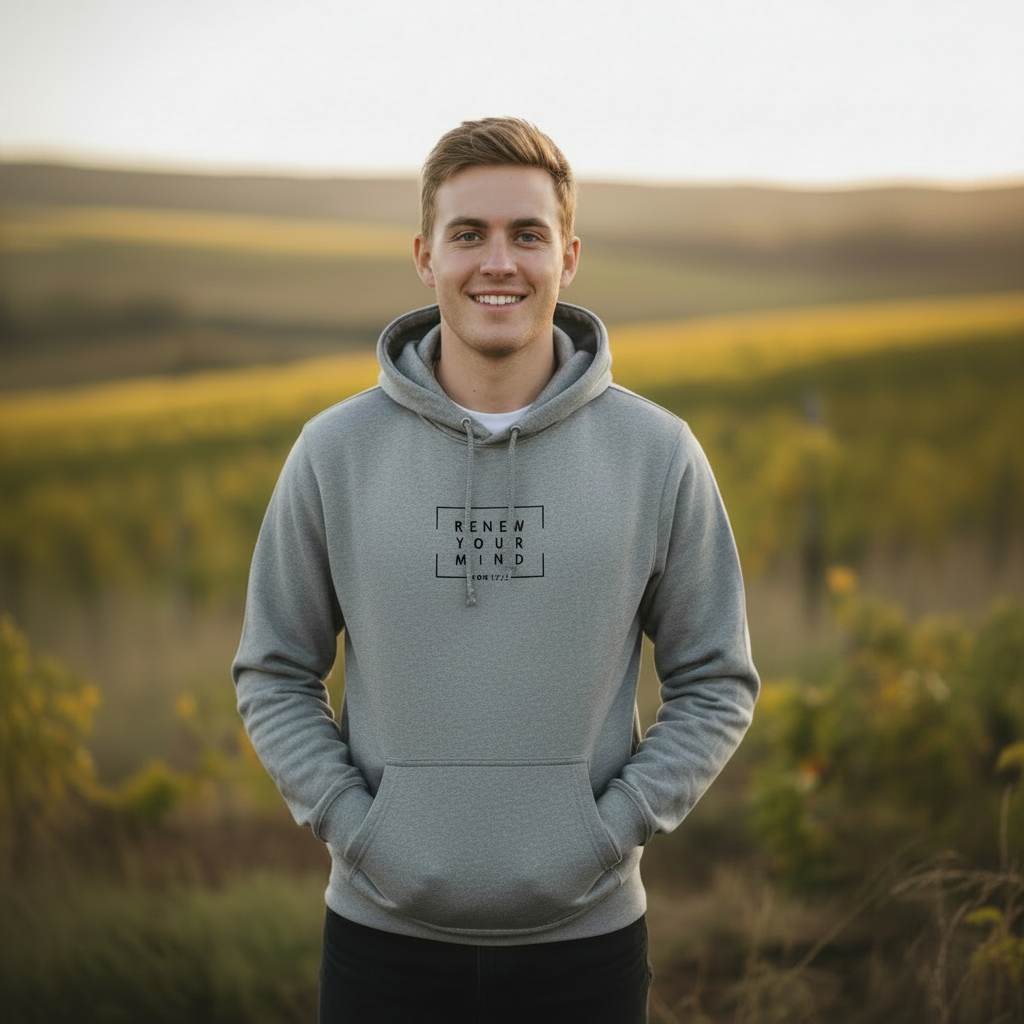 Renew your mind - Christian Hoodie (Grey)