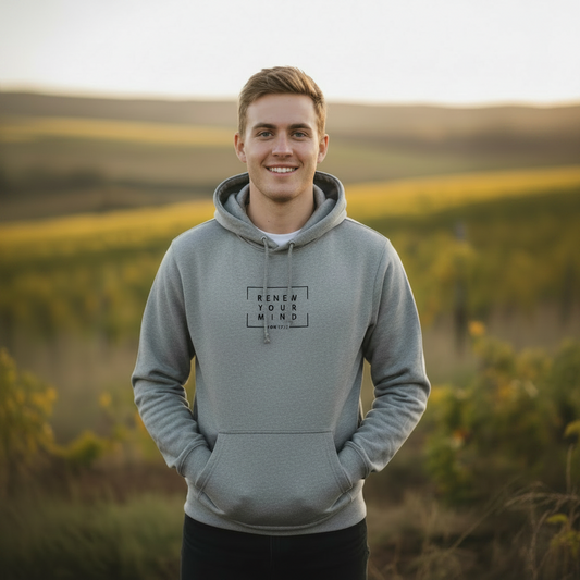Renew your mind - Christian Hoodie (Grey)