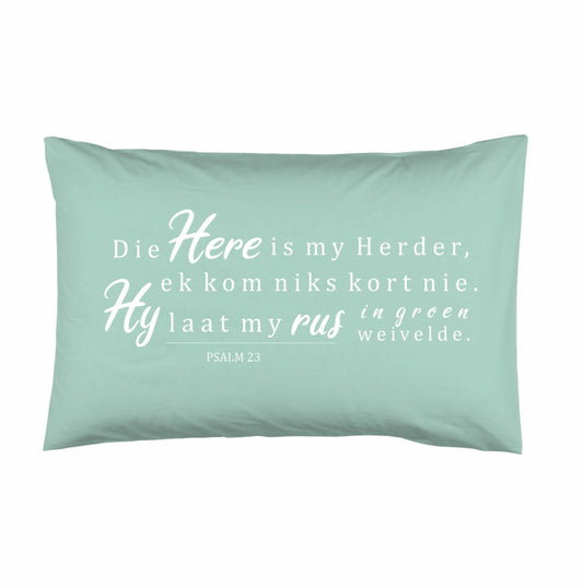 Rus in groen weivelde - Christian Pillowcase (Mint)