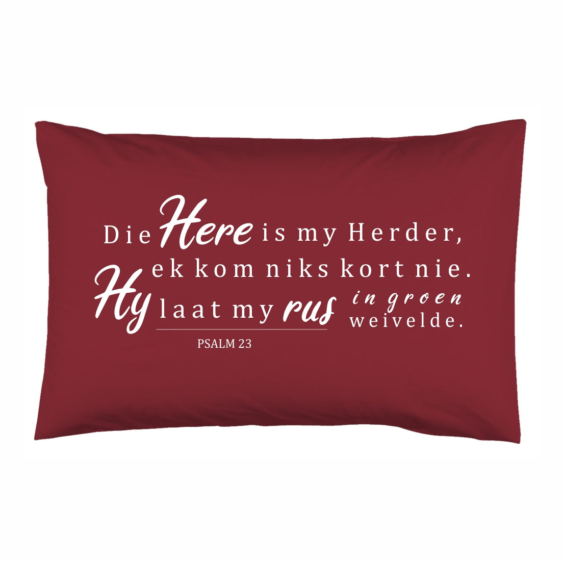 Rus in groen weivelde - Christian Pillowcase (Red)