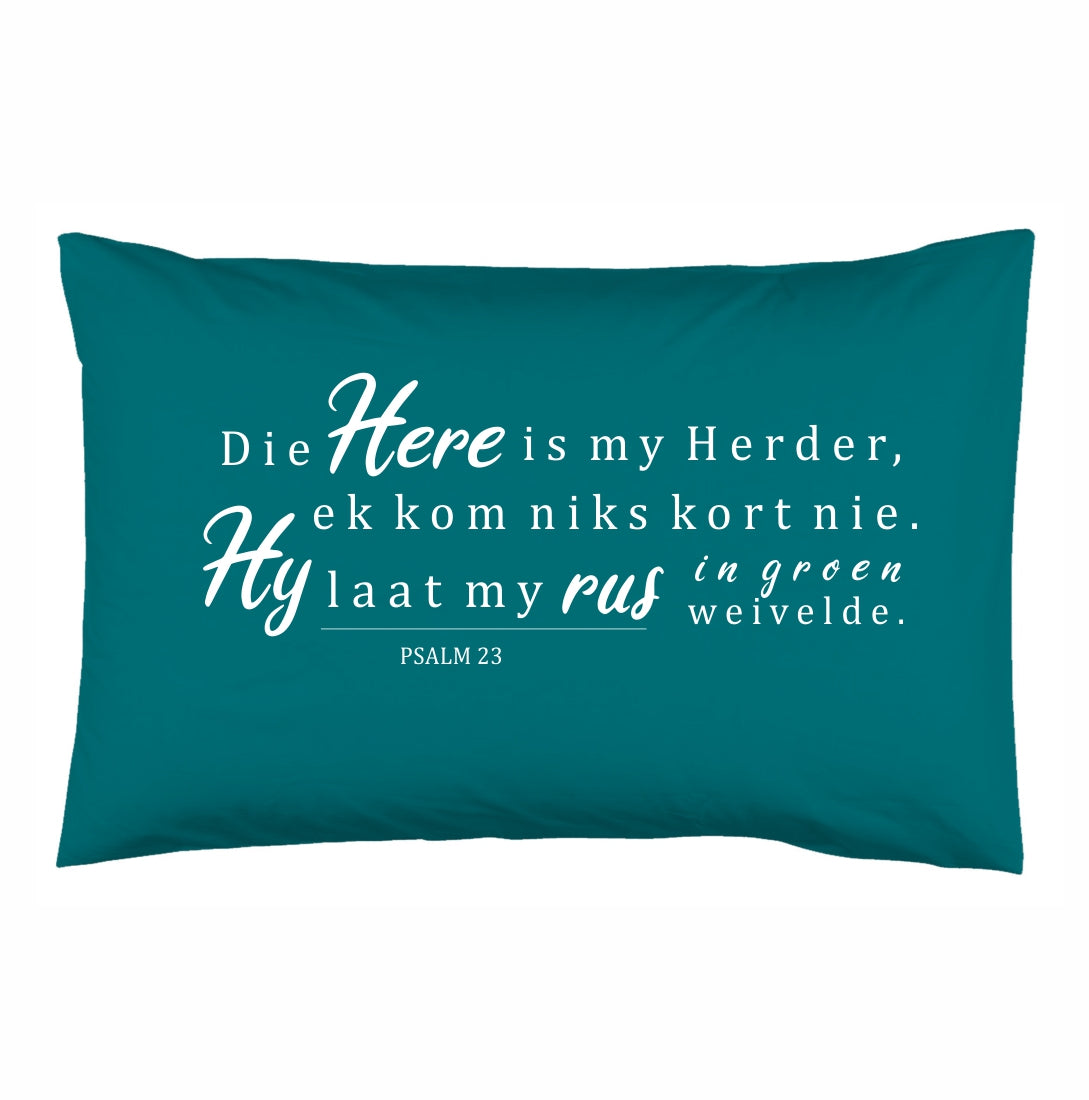 Rus in groen weivelde - Christian Pillowcase (Turquoise)