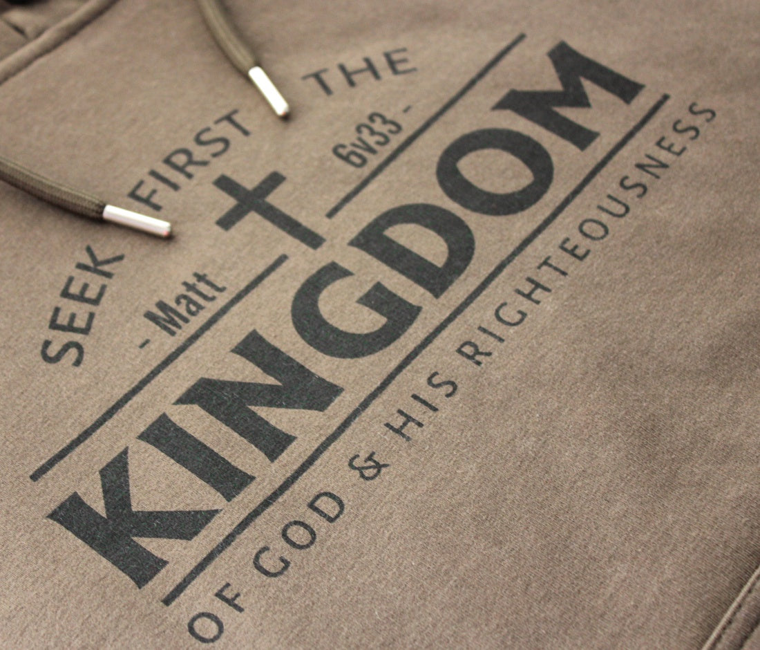 Seek first the Kingdom of God – Christian Hoodie (Olive)