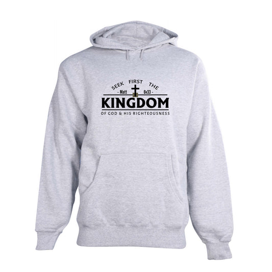 Seek first the Kingdom of God – Christian Hoody (Grey)