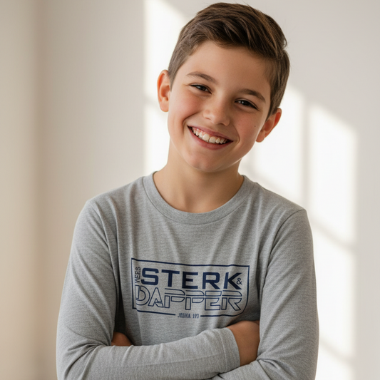 Wees Sterk en Dapper - Christian Kids T-shirt (Grey)