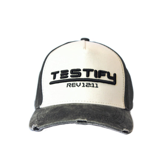 Testify - Christian Cap (Black and Stone)