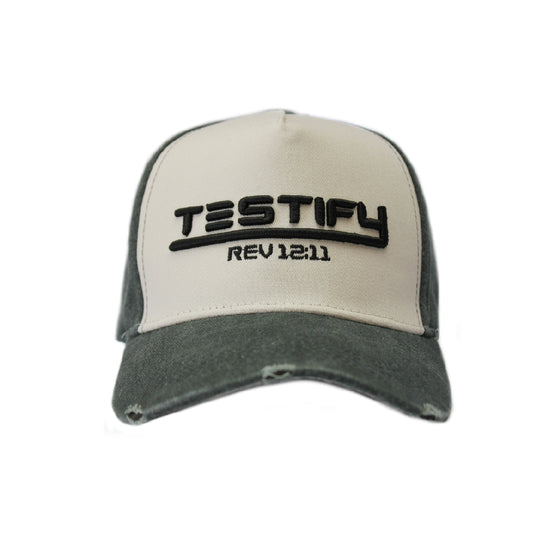 Testify - Christian Cap (Olive and Stone)