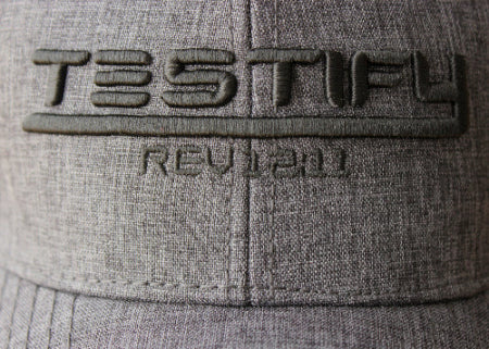 Testify - Charcoal Christian Visor upclose - South Africa ITG Clothing