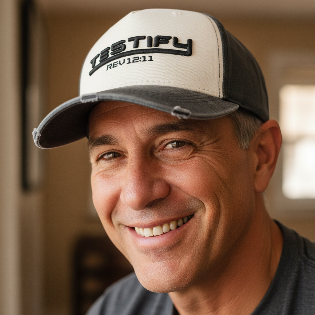 Testify - Christian Cap (Black and Stone)