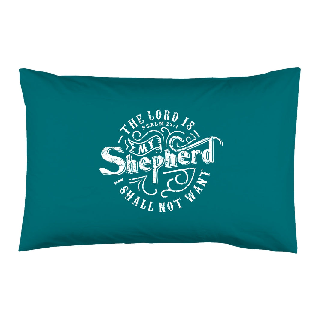 The Lord is my Shepherd - Christian Pillowcase (Turquoise)