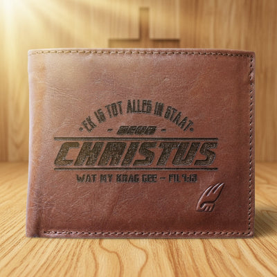 Tot alles in staat - Christian Brown Bi-Fold Zip Around Leather Wallet