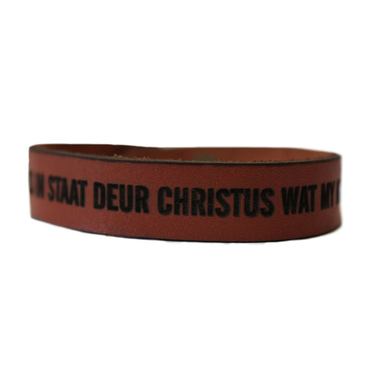 Tot alles in staat – Fillippense 4:13 - Christian Leather Wristband