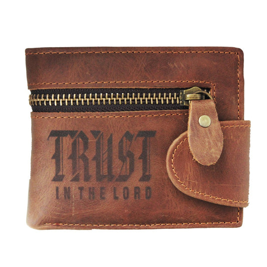 Trust in the Lord - Christian Leather Wallet (Zip)