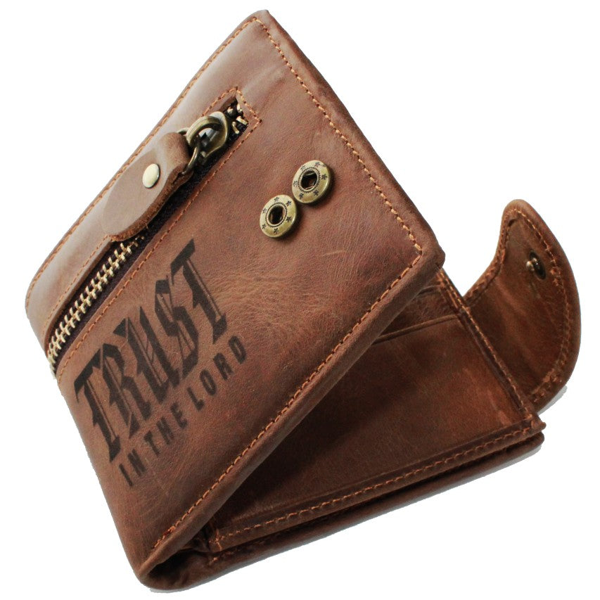 Trust in the Lord - Christian Leather Wallet (Zip)