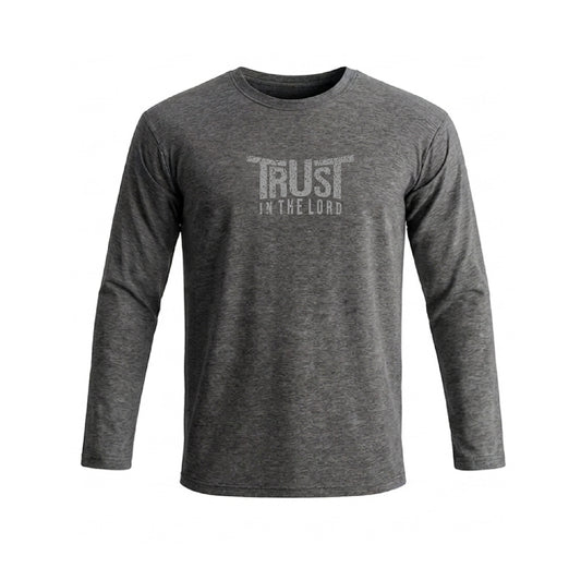 Trust in the Lord – Christian T shirt (LS Grey melange)