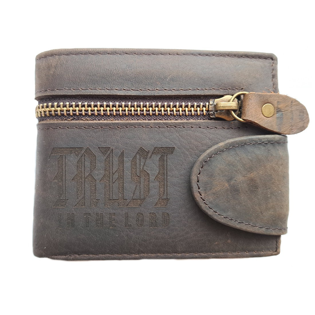 Trust in the Lord - Christian Leather Wallet (Zip)