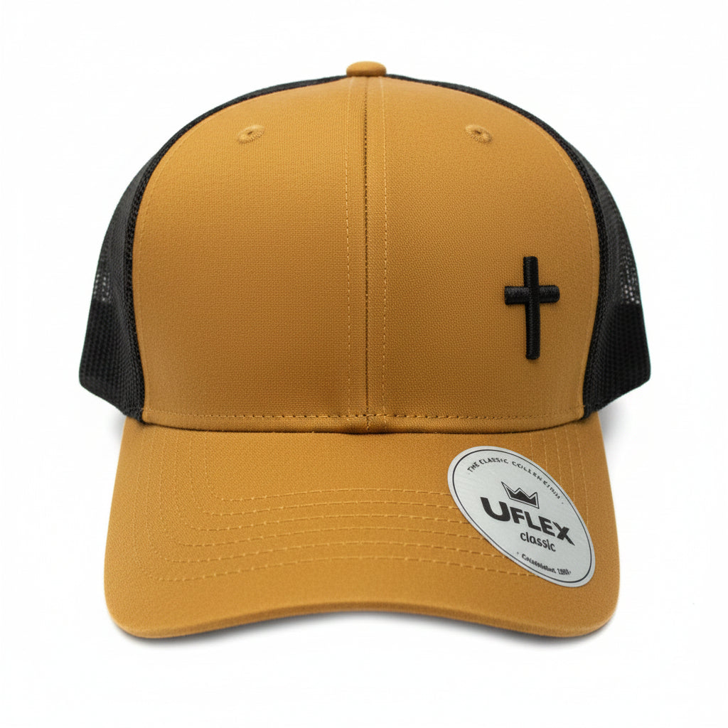 Uflex – Christian Trucker Cap (Tan & Black)