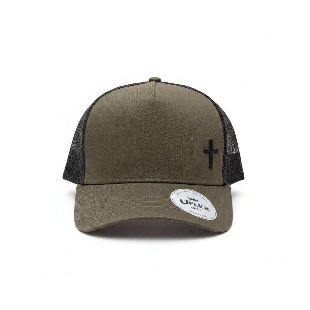 Uflex – Christian Trucker Cap (Khaki & Black)