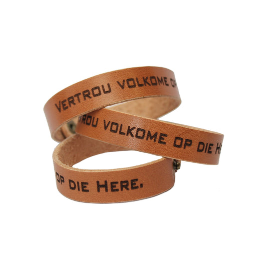 Vertrou Volkome op die Here - Christian Leather Wristband