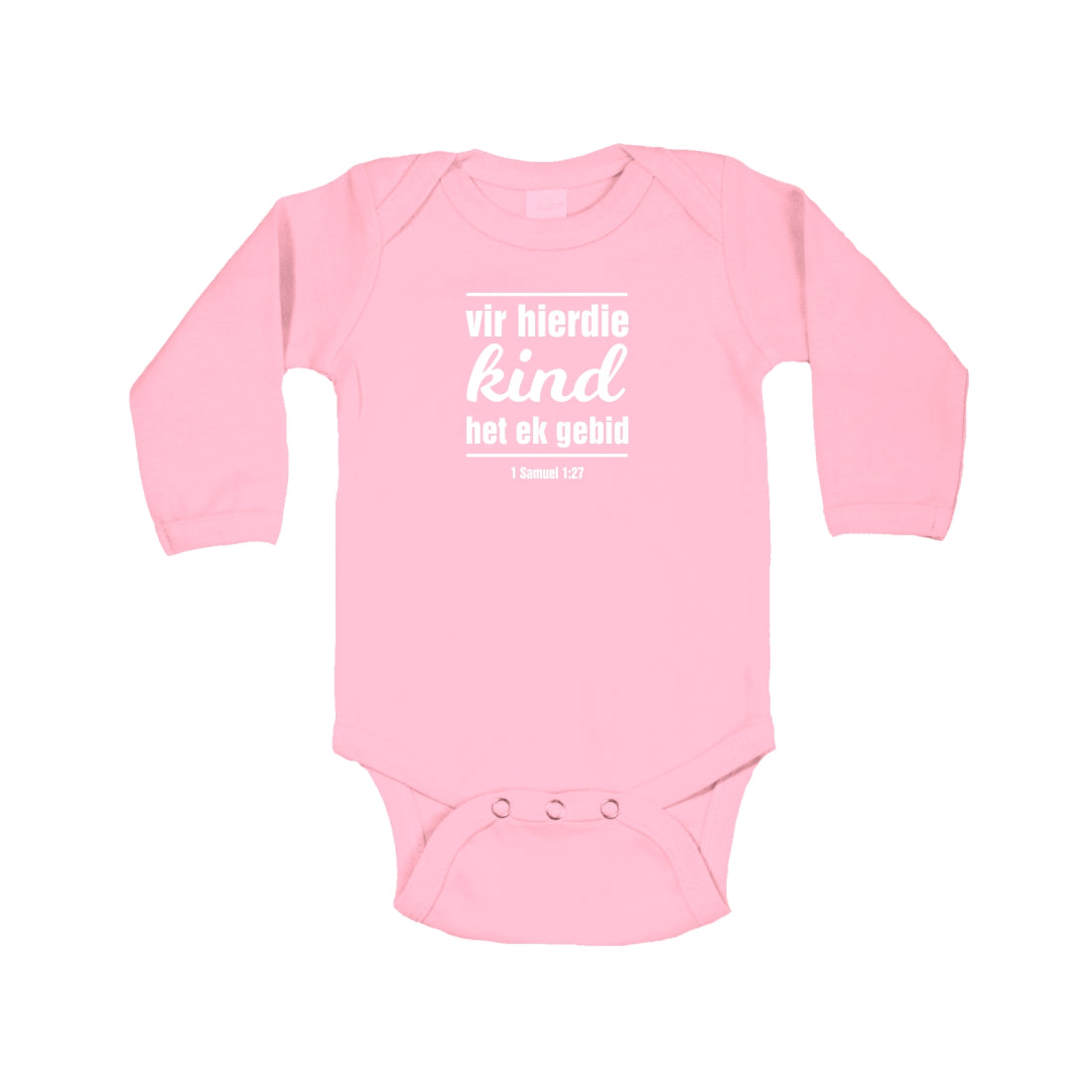 Vir hierdie Kind het ek gebid - Christian Baby Onesie (Pink LS)
