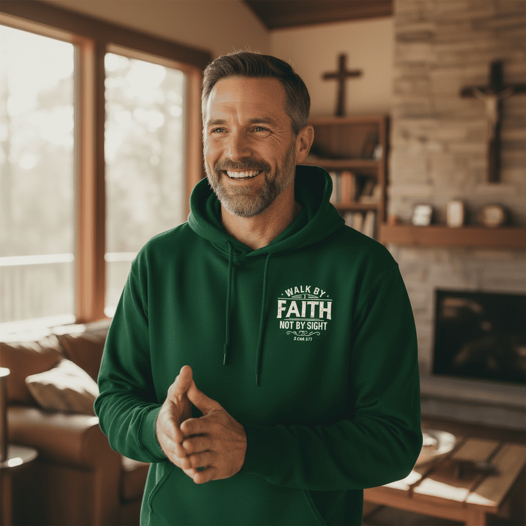Walk by Faith Not by Sight-Christian Hoodie_Green