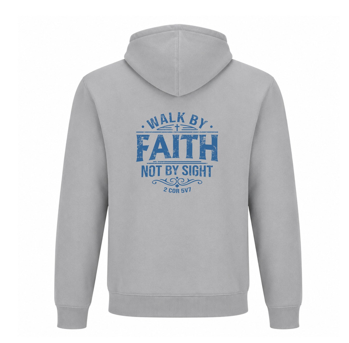 Walk by Faith Not by Sight - Christian Premium Hoodie (Grey)