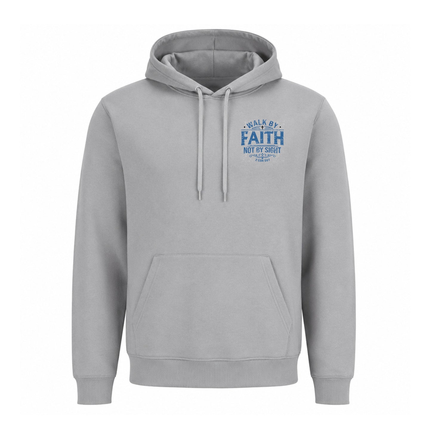 Walk by Faith Not by Sight - Christian Premium Hoodie (Grey)