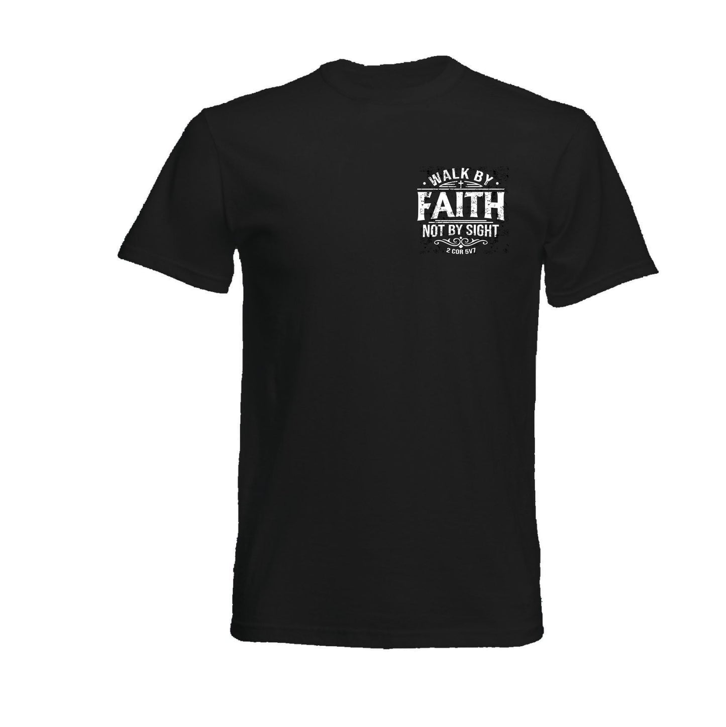 Walk by Faith Not by Sight - Premium Christian T-shirt (Black)