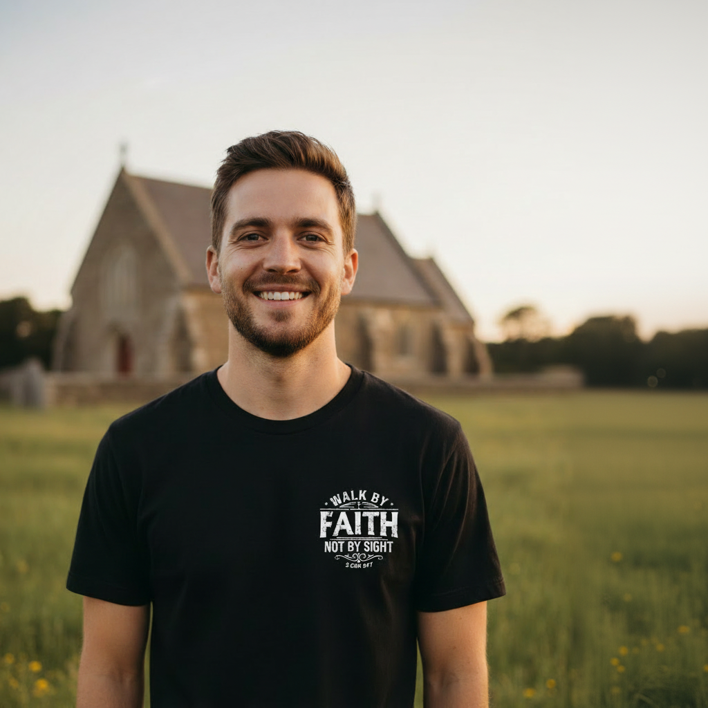 Walk by Faith Not by Sight - Premium Christian T-shirt (Black)