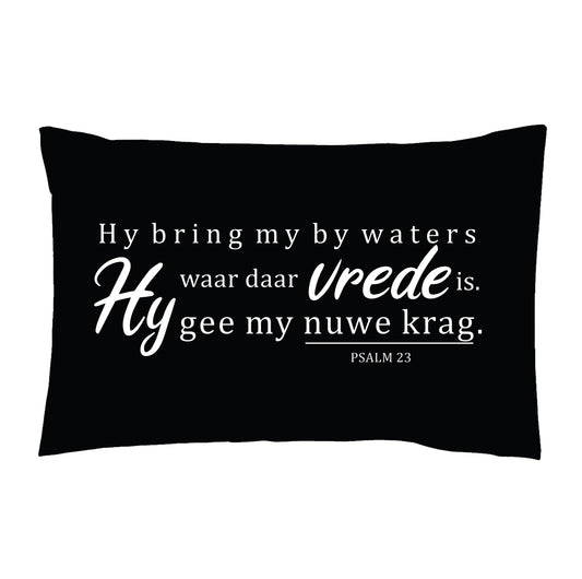 Waters van Vrede - Christian Pillowcase (Black)