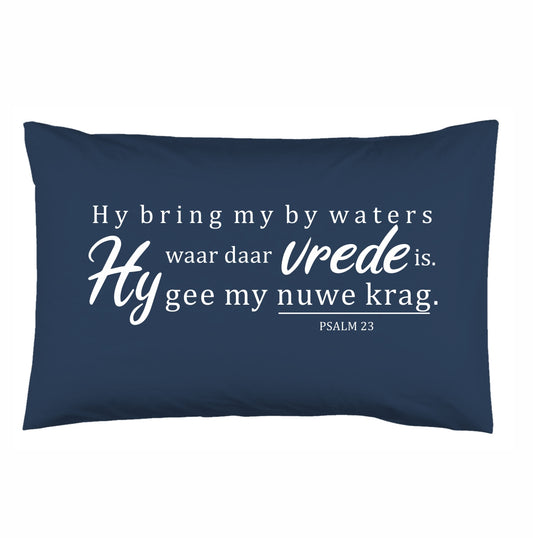 Waters van Vrede - Christian Pillowcase (Navy)