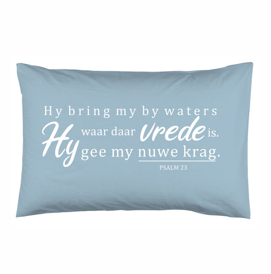 Waters van Vrede - Christian Pillowcase (Sky Blue)