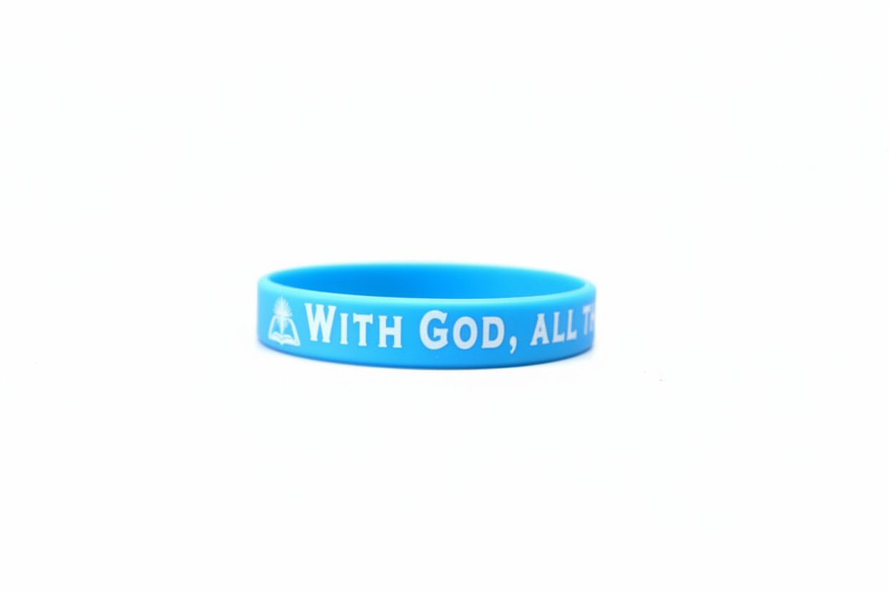 With God, all things are possible - Silicone Bands (Blue)