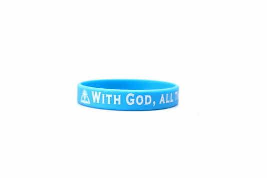 With God, all things are possible - Silicone Bands (Blue)