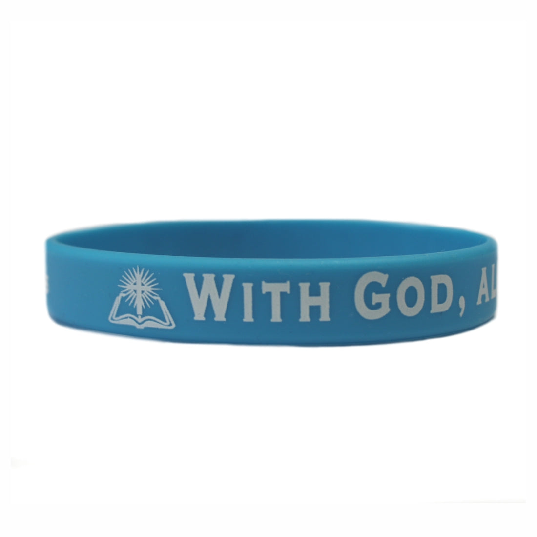 With God, all things are possible - Silicone Bands (Blue)