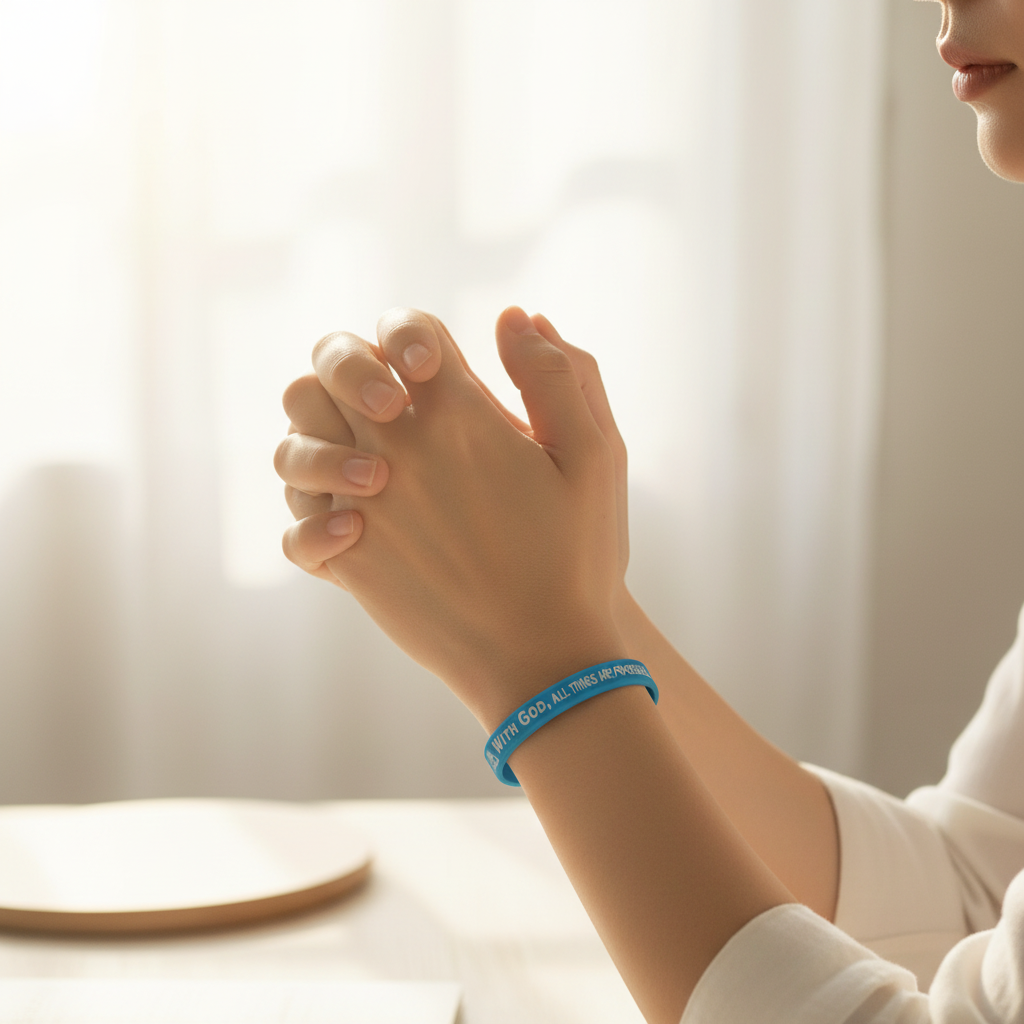 With God, all things are possible - Silicone Bands (Blue)