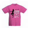 Hot Pink Christian T shirt for kids silhouette of Dancer with Ps 149 Praise the Lord with Dancing and make music to Him