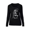 Black Christian Ladies Long Sleeve T shirt with grey feather and Under His Wings Psalm 91 printed on, by In the Gap Clothing