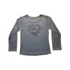 Grey melange long sleeve Christian T shirt for girls with heart image and the words: Guard your heart