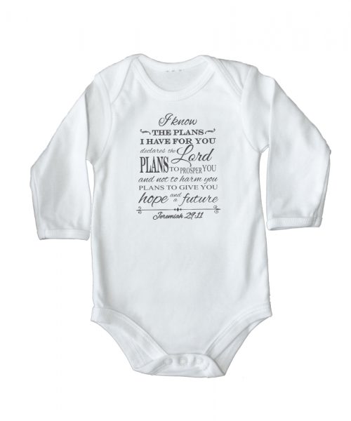 I know the plans I have for you - Christian Baby onesie - White LS