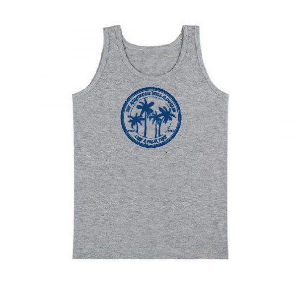 Palm Tree - Christian Kids Vest (Grey Melange, Blue print)