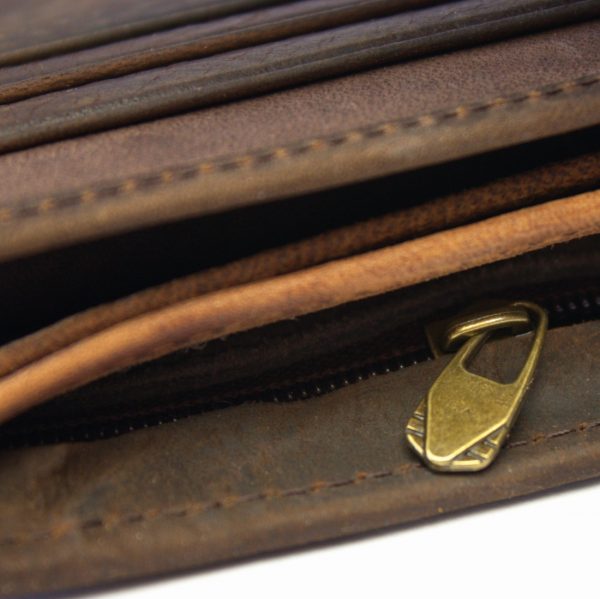 Christian Leather Wallet (Van Dyke Brown Classic Fold) zip