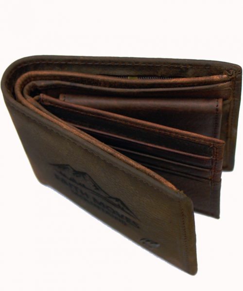 Faith moves Mountains – Christian Leather Wallet (Van Dyke Brown Classic Fold)inside