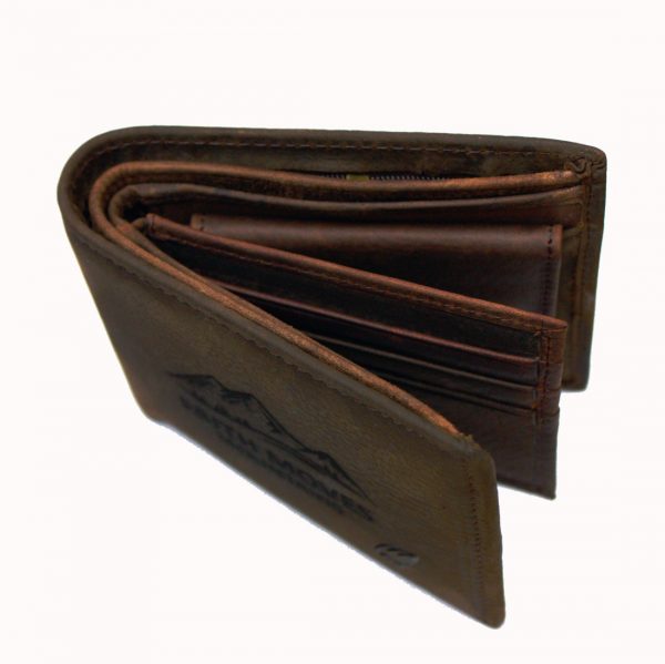 Faith moves Mountains – Christian Leather Wallet (Van Dyke Brown Classic Fold)inside