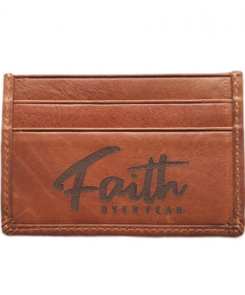 Faith over Fear Leather Card wallet