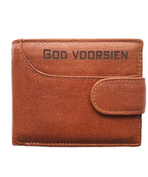God Voorsien Christian Leather Wallet with cut away and clip