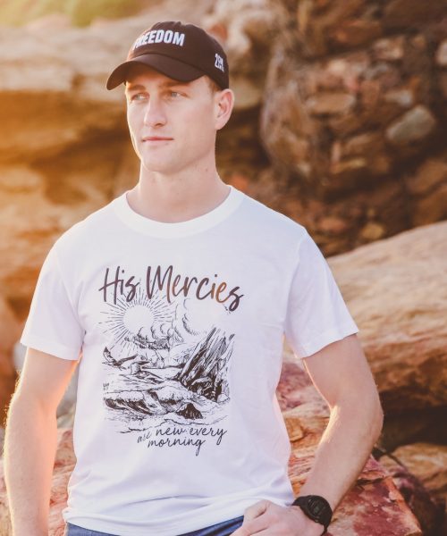 His Mercies are new - Christian Mens T shirt - South Africa - ITG Clothing white