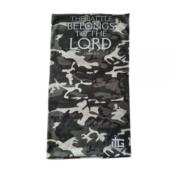 The Battle Belongs to the Lord - Christian Neck Gaiter flat - ITG Clothing